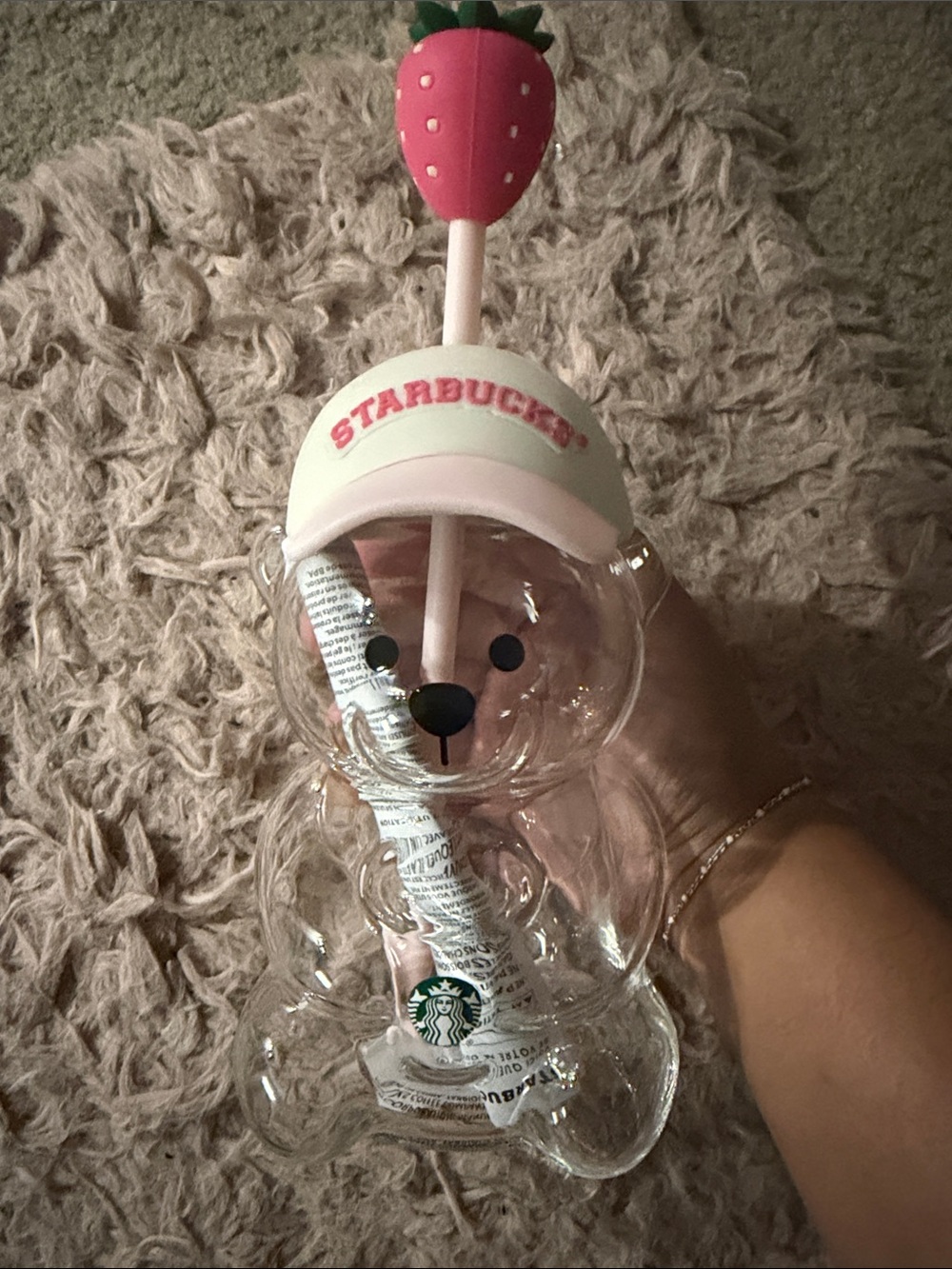 Starbucks Pink Strawberry Bear Tumbler